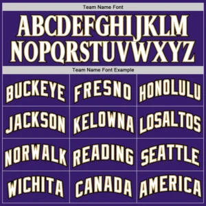 Custom Purple Baseball Jersey with White-Old Gold - Image 2