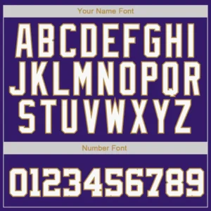 Custom Purple Baseball Jersey with White-Old Gold - Image 3