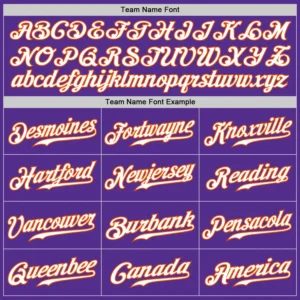 Custom Purple Baseball Jersey with White-Orange - Image 2