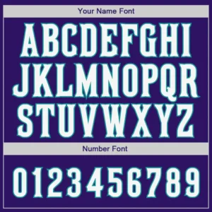 Custom Purple Baseball Jersey with White-Teal - Image 3