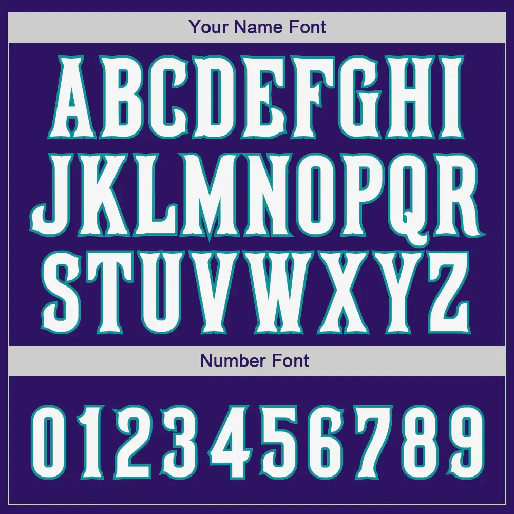 Custom Purple Baseball Jersey with White-Teal - Image 3