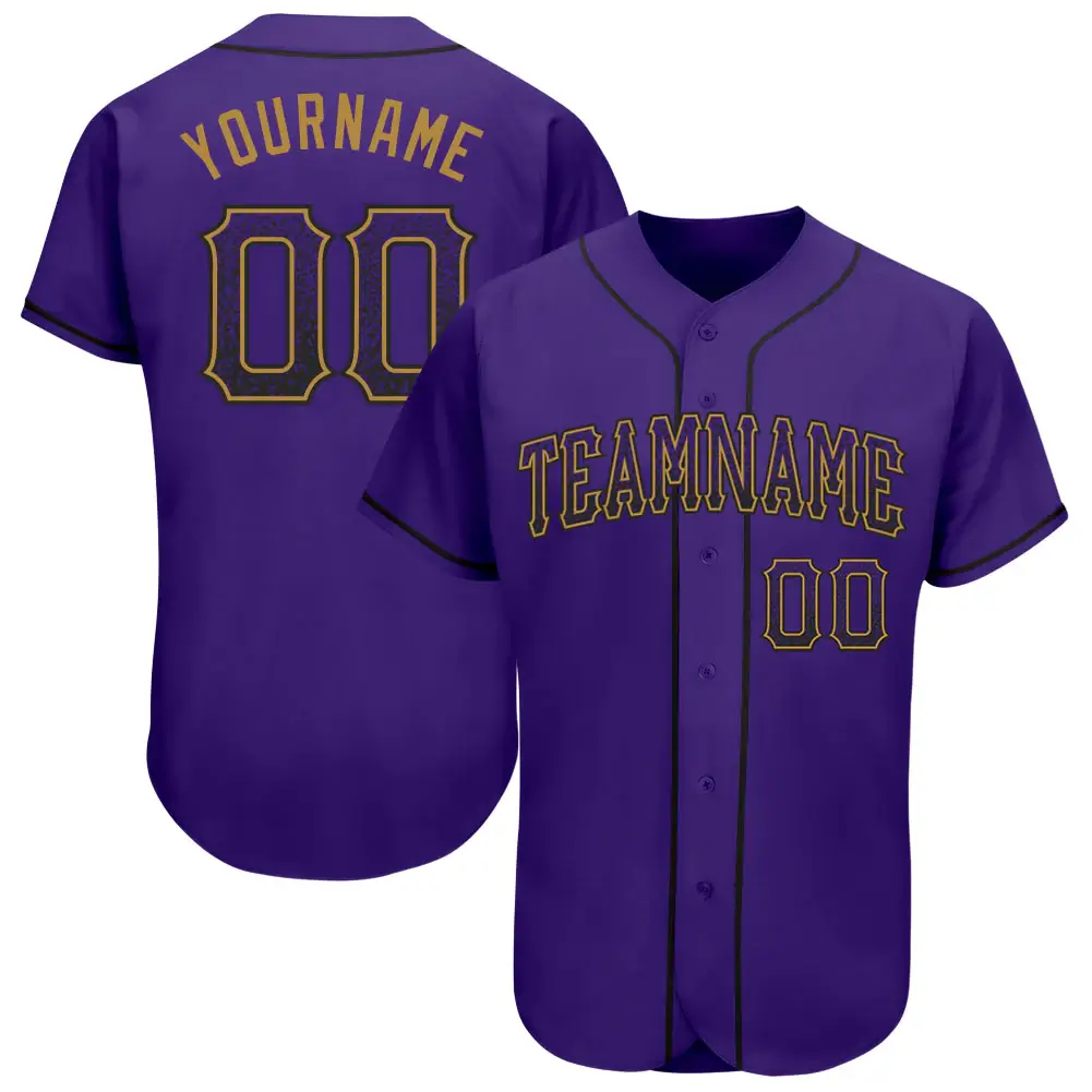 Custom Purple Drift Fashion Baseball Jersey with Purple-Old Gold