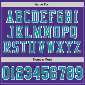 Custom Purple Mesh Football Jersey with Aqua - Image 3