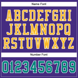 Custom Purple Mesh Football Jersey with Aqua-Gold - Image 3