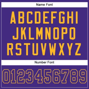 Custom Purple Mesh Football Jersey with Gold - Image 3