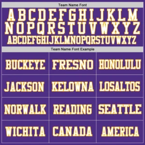 Custom Purple Mesh Football Jersey with Gold-White - Image 2