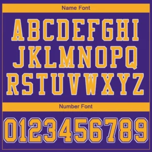 Custom Purple Mesh Football Jersey with Gold-White - Image 2