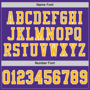 Custom Purple Mesh Football Jersey with Gold-White - Image 3