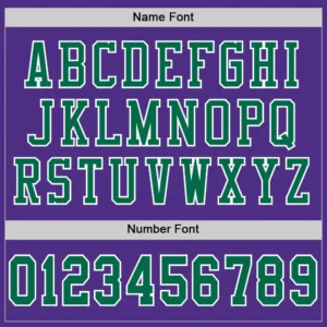 Custom Purple Mesh Football Jersey with Kelly Green - Image 3