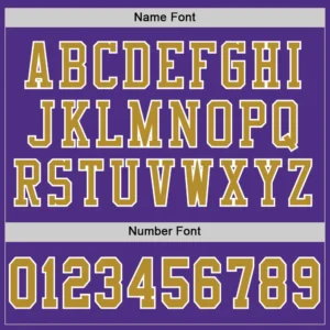 Custom Purple Mesh Football Jersey with Old Gold - Image 2