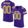 Custom Purple Mesh Football Jersey with Old Gold-White