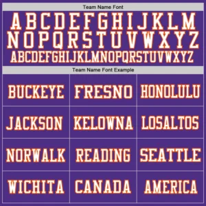 Custom Purple Mesh Football Jersey with Orange - Image 2