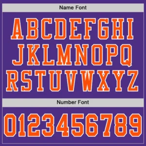 Custom Purple Mesh Football Jersey with Orange - Image 3