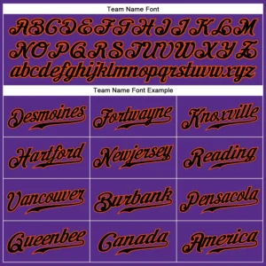 Custom Purple Pinstripe Baseball Jersey with Black-Orange - Image 2