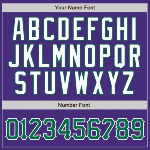Custom Purple Pinstripe Baseball Jersey with Kelly Green-White - Image 2