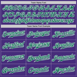 Custom Purple Pinstripe Baseball Jersey with Kelly Green-White - Image 3