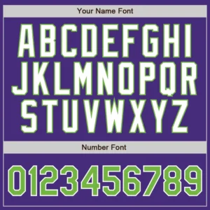 Custom Purple Pinstripe Baseball Jersey with Neon Geen-White - Image 2