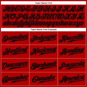 Custom Red Baseball Jersey with Black - Image 2