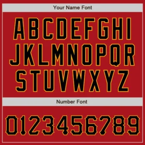 Custom Red Baseball Jersey with Black-Gold - Image 3