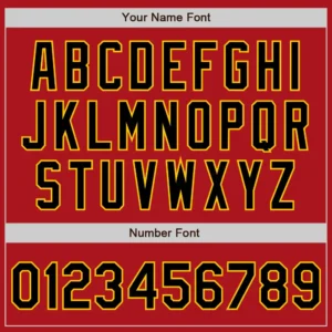 Custom Red Baseball Jersey with Black-Gold - Image 3
