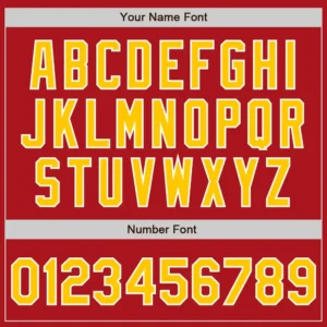 Custom Red Baseball Jersey with Gold-White - Image 3