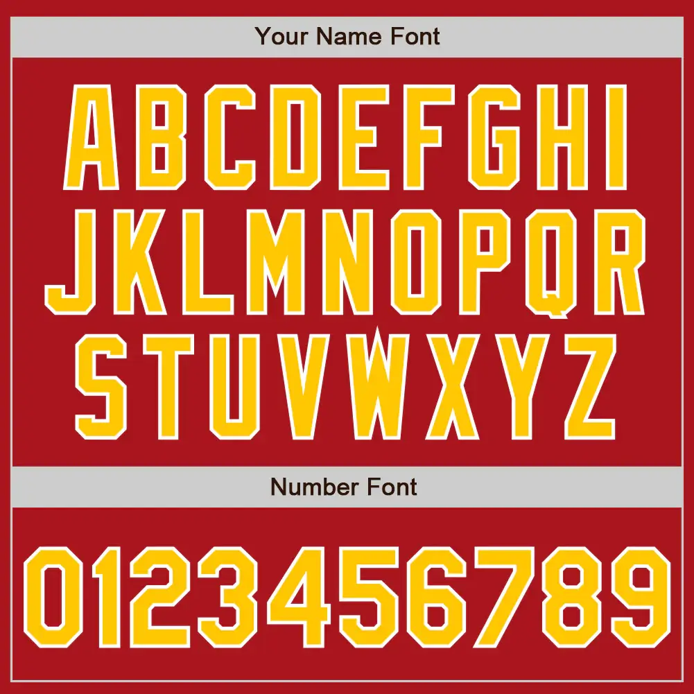 Custom Red Baseball Jersey with Gold-White - Image 3