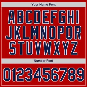 Custom Red Baseball Jersey with Navy-White - Image 2