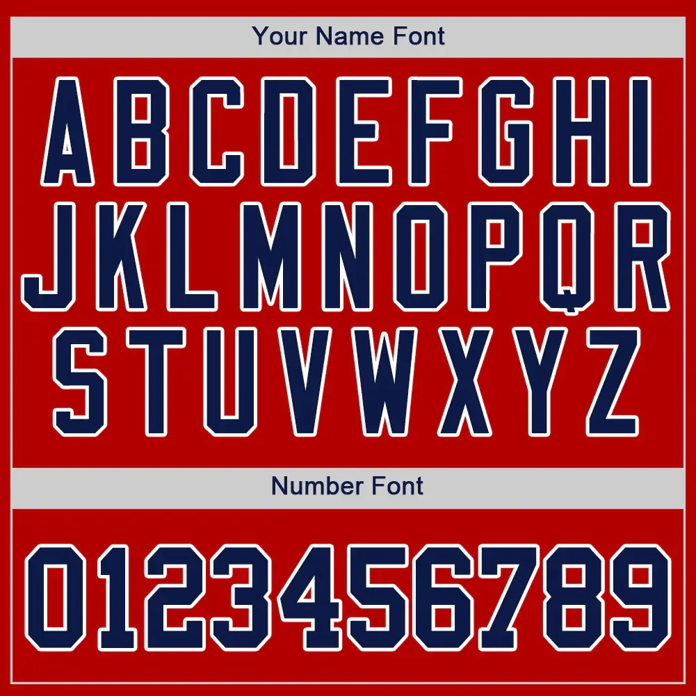 Custom Red Baseball Jersey with Navy-White - Image 2