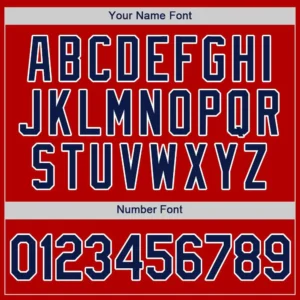 Custom Red Baseball Jersey with Navy-White - Image 2