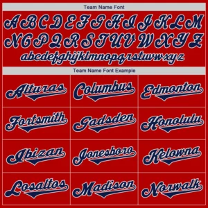 Custom Red Baseball Jersey with Navy-White - Image 3