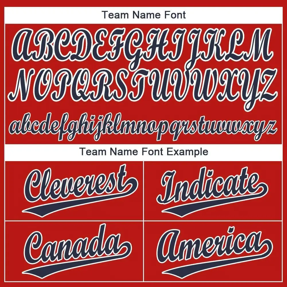 Custom Red Baseball Jersey with Navy-White - Image 3