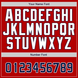 Custom Red Baseball Jersey with Navy-White - Image 3