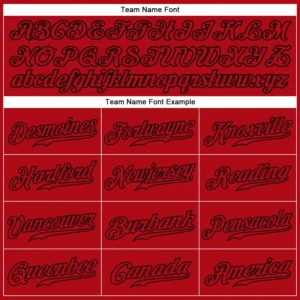 Custom Red Baseball Jersey with Red-Black - Image 3