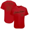 Custom Red Baseball Jersey with Red-Black