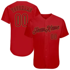 Custom Red Baseball Jersey with Red-Black
