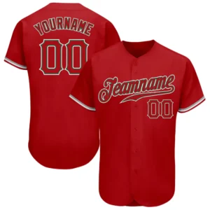 Custom Red Baseball Jersey with Red-Kelly Green