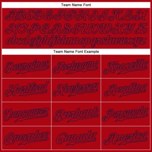 Custom Red Baseball Jersey with Red-Navy - Image 2