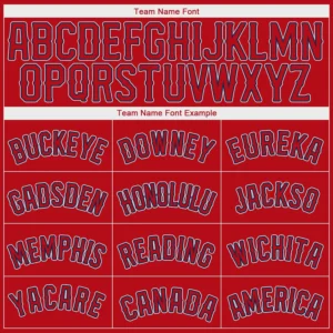 Custom Red Baseball Jersey with Red-Navy - Image 3
