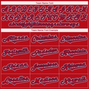 Custom Red Baseball Jersey with Red-Navy - Image 3