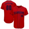 Custom Red Baseball Jersey with Red-Navy