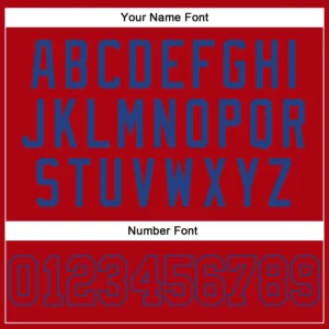 Custom Red Baseball Jersey with Red-Royal - Image 3