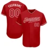 Custom Red Baseball Jersey with Red-White