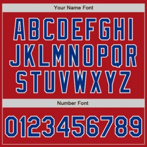 Custom Red Baseball Jersey with Royal-White - Image 3
