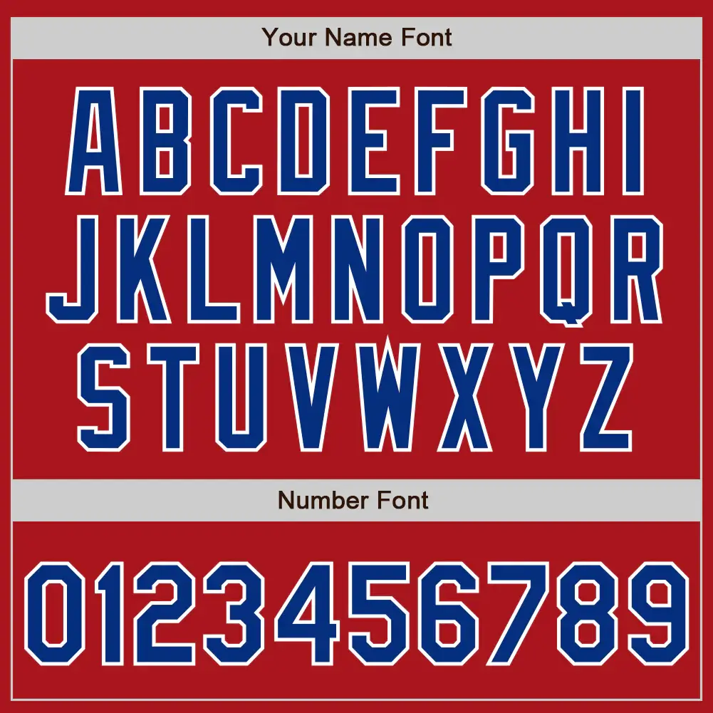 Custom Red Baseball Jersey with Royal-White - Image 3