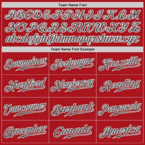 Custom Red Baseball Jersey with Steel Gray-White - Image 3
