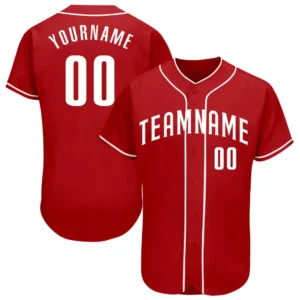 Custom Red Baseball Jersey with White