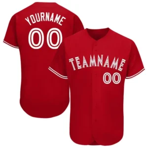 Custom Red Baseball Jersey with White