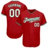 Custom Red Baseball Jersey with White-Kelly Green