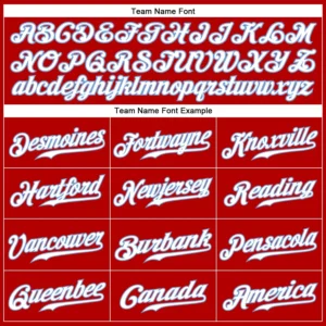 Custom Red Baseball Jersey with White-Light Blue - Image 2