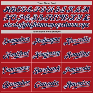 Custom Red Baseball Jersey with White-Navy - Image 2